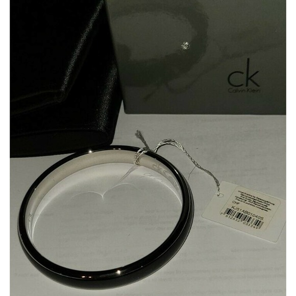 Calvin Klein Black Gloss Bangle Bracelet NWT 8 INCH #850 - Picture 5 of 7